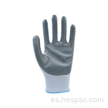 Guantes de seguridad de nitrilo liso anti-aceite de servicio pesado de Hespax